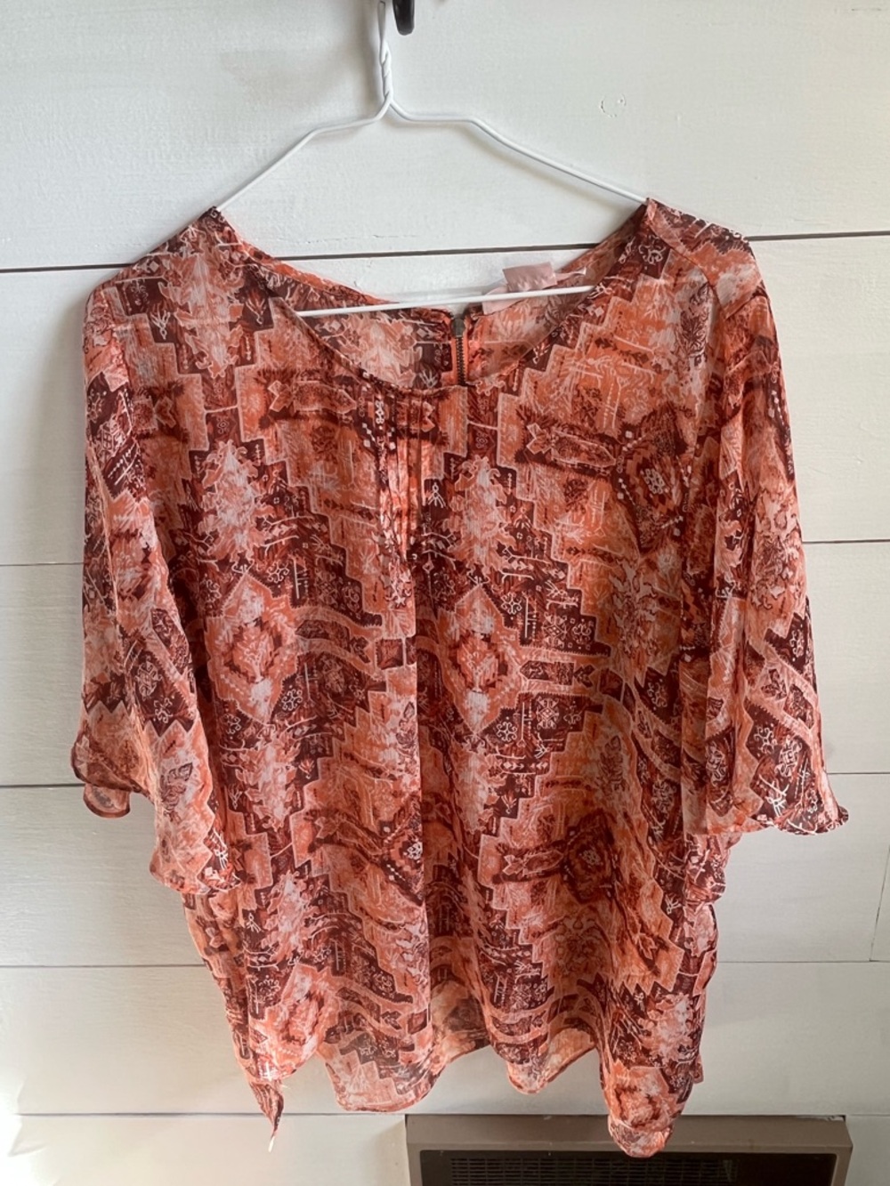 In Every Story… Patterned Flutter Sleeve Top